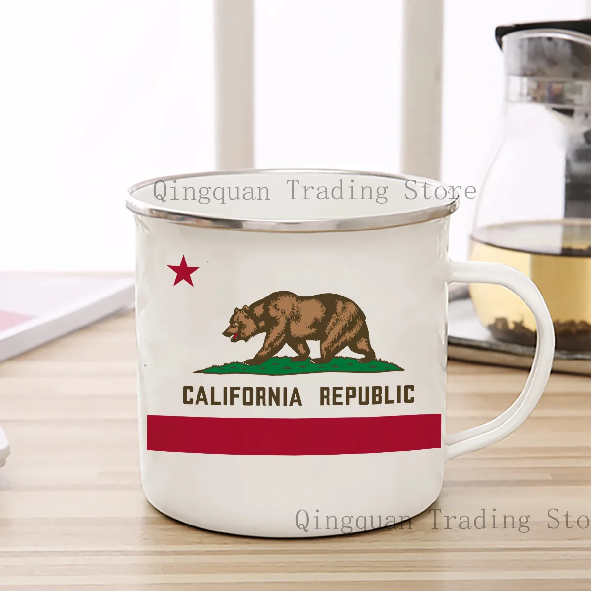 Эмалированная чашка Калифорния кофейная кружка 11 унций керамическая для кофе