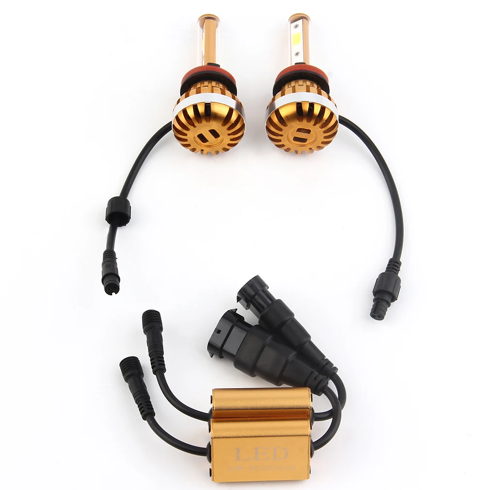 

Автомобильная светодиодная лампа налобного фонаря D6 H9, 1 пара, запасная головная лампа s 6000 лм, фонарь 60 Вт, K, светодиодный чип, светильник