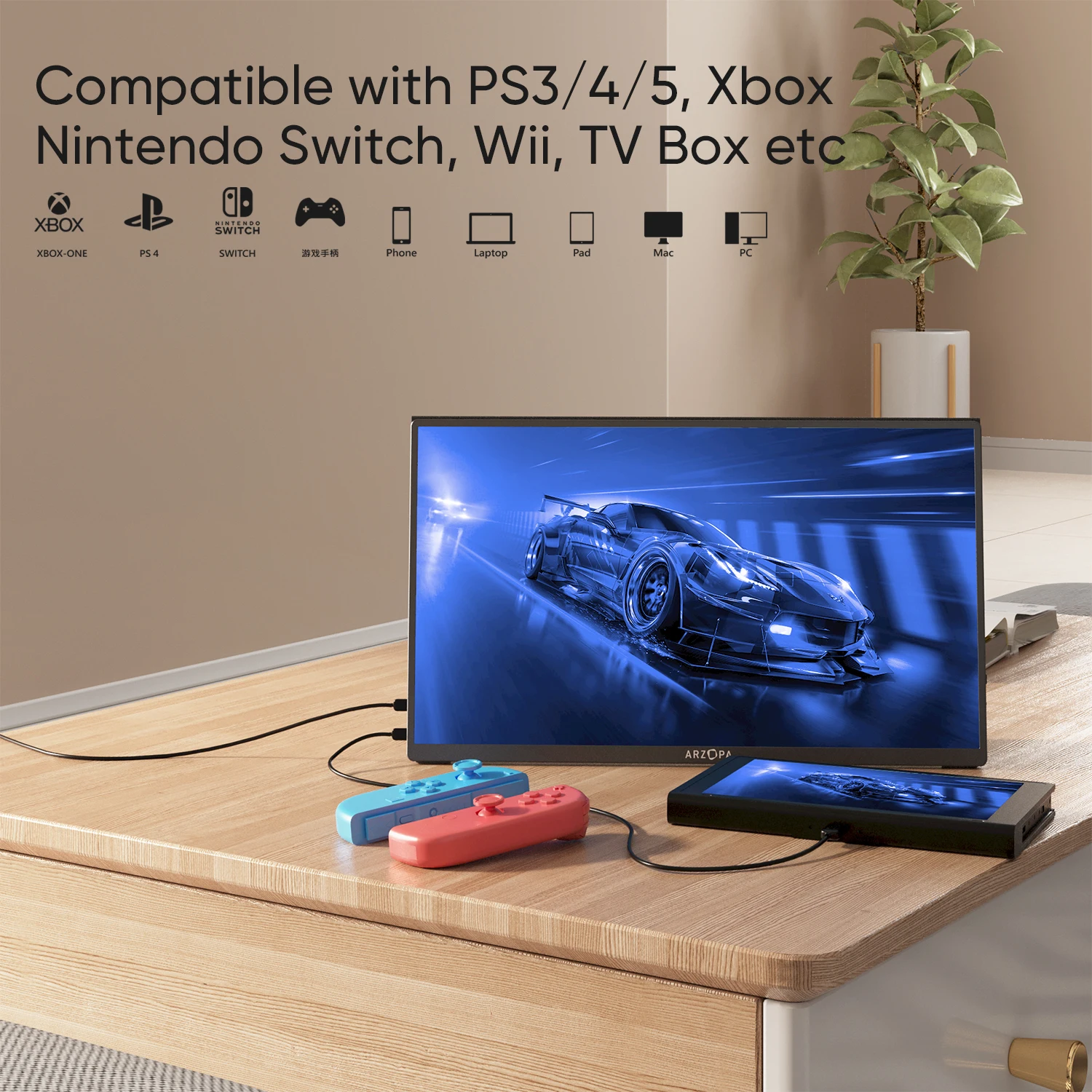 ARZOPA портативный монитор 15 6 дюймовый HDR 1080p USB C HDMI-совместимый IPS экран игровой