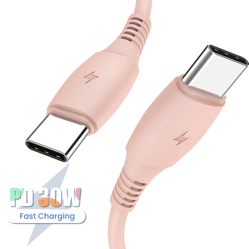 

PD 30W USB C to USB Type C Cable For Xiaomi Redmi Note 8 Pro Quick Charge 3A Fast Charging For MacBook Pro Data Cable Cord 1M