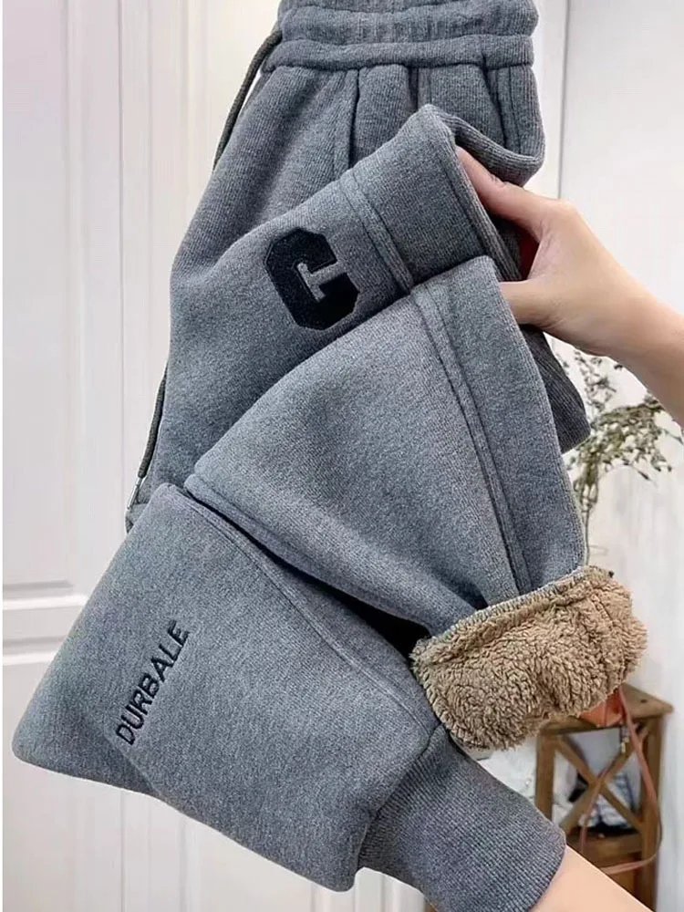 

Бархатные плотные утепленные женские брюки, брюки, спортивные штаны, Осень-зима, корейские свободные повседневные женские шаровары с высокой талией