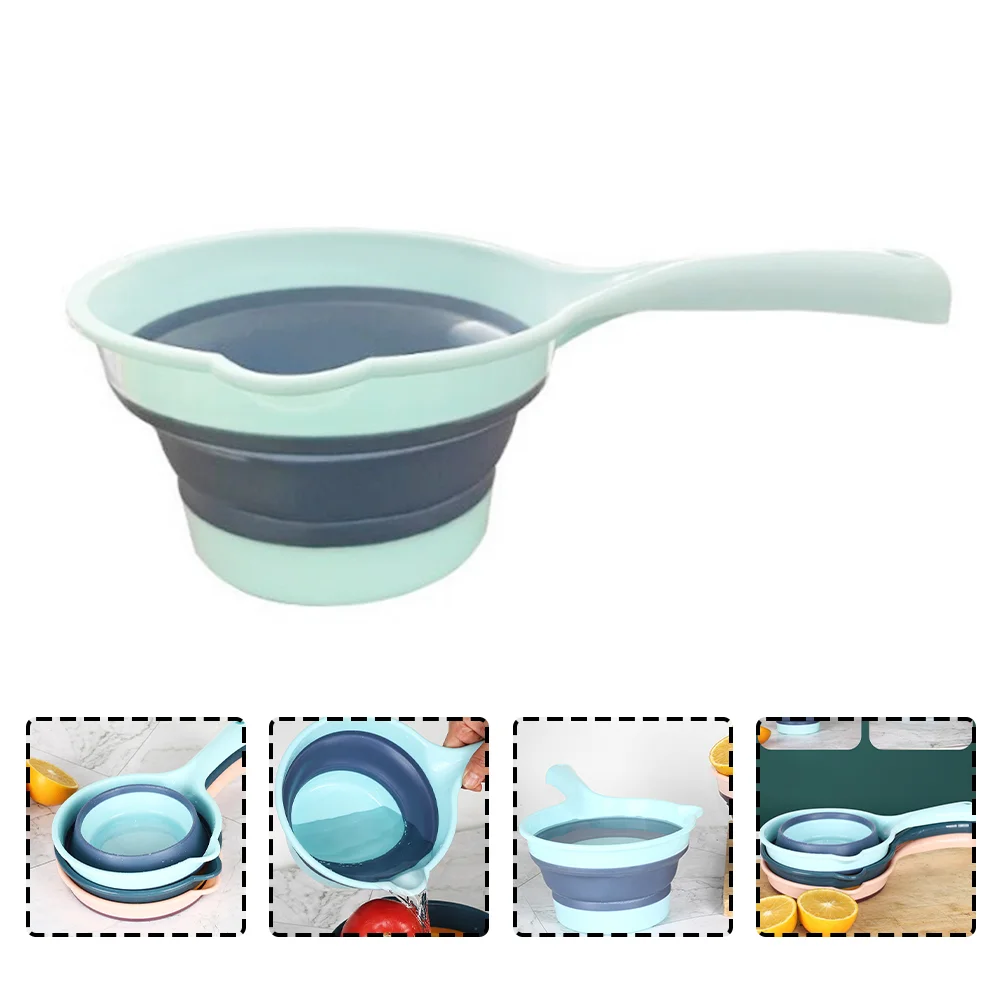 

Ladle Water Scoop Collapsible Bath Spoon Dipper Kitchen Washing Hair Spoons Bathing Bathroom Saving Space Pour Spout Foldable