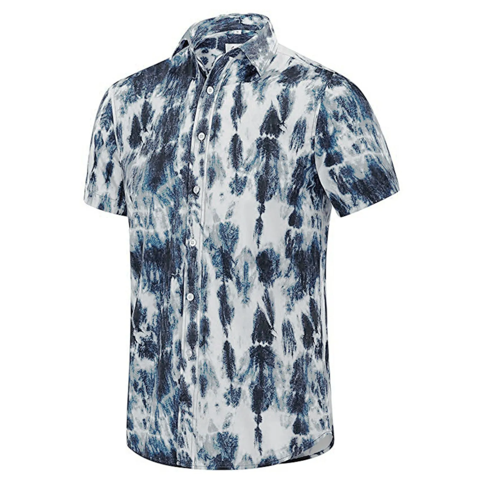 

Мужская Повседневная Блузка с принтом, туника с коротким рукавом