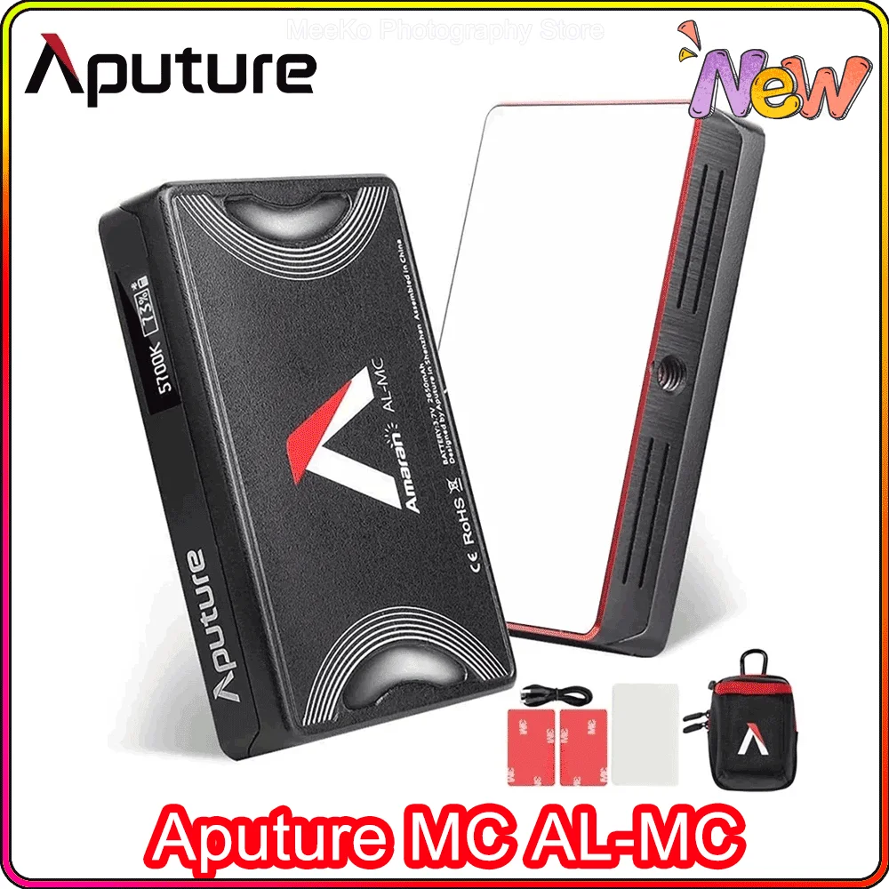 

Aputure MC AL-MC RGBWW LED Lights 3200K-6500K Photography Lighting CCT Control AL-MC Mini RGB Light Video Lamp Sidus Link App