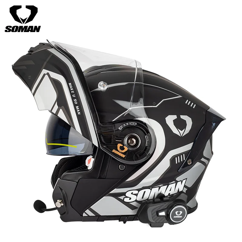 Мотоциклетный шлем для верховой езды анфас модульный двойная линза