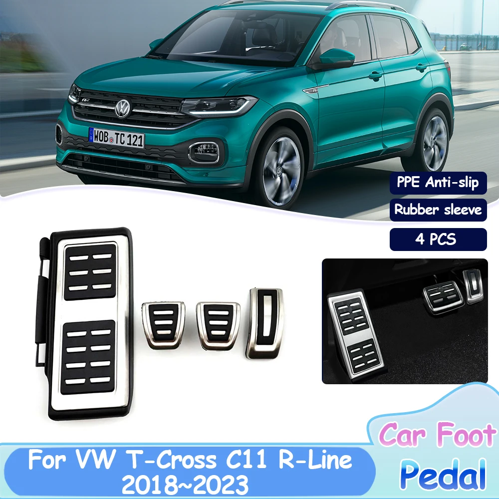 Автомобильные ножные педали для Volkswagen VW T-Cross C11 R-Line 2018 ~ 2023 2019 2020 2021 2022 без