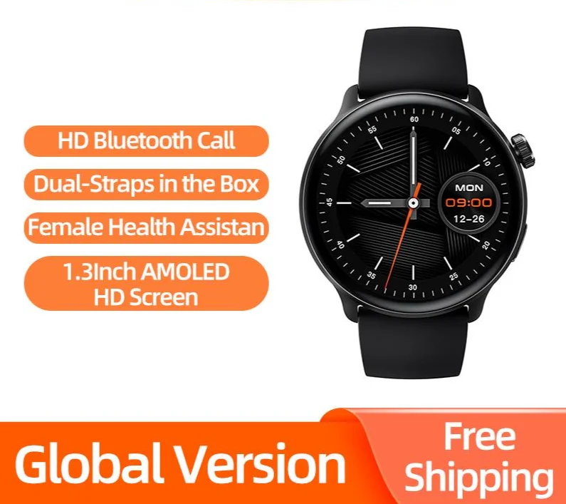 

2023 New Best Smartwatch Global Version HD Bluetooth Calling 1.3Inch AMOLED Screen 2ATM Waterproof Sport Men Women Smart Watch