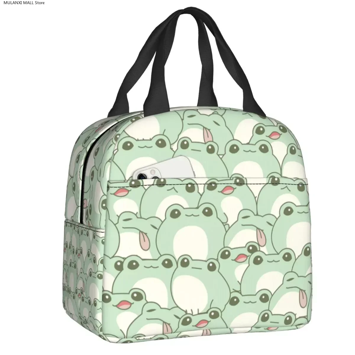 

Индивидуальная симпатичная сумка для ланча в виде лягушки, Ланч-бокс для горячих и холодных закусок, изолированный Ланч-бокс для женщин, детей, для работы, школы, пикника, сумки-тоуты для еды