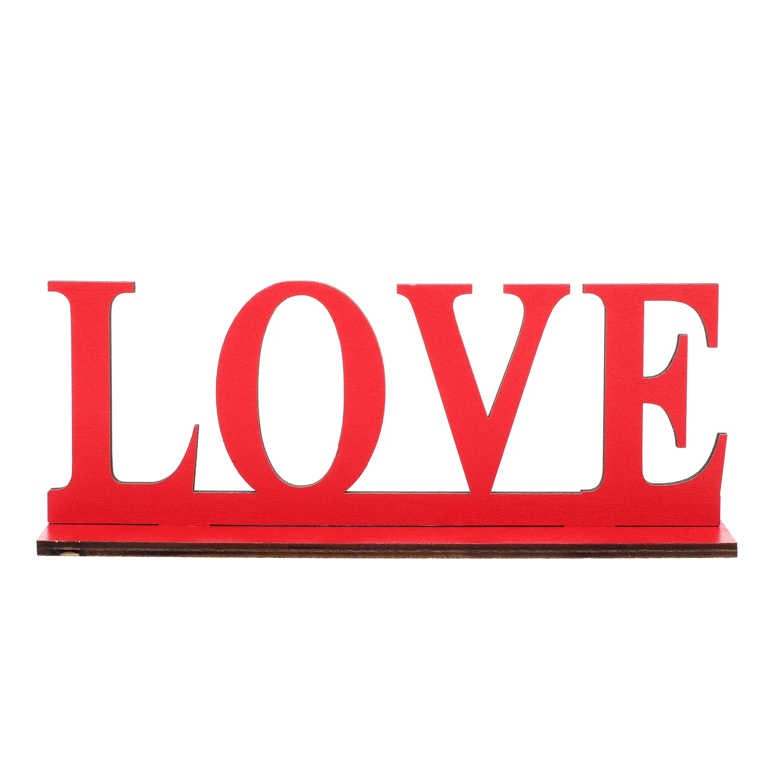 

3pcs Valentine's Day Decors Romantic Alphabet Ornaments Wooden Scene Decors