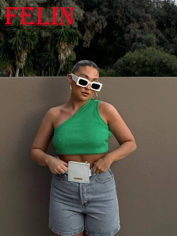 

FELIN zantraf 2022 летние однотонные Зеленые Короткие ажурные уличные топы с открытой спиной