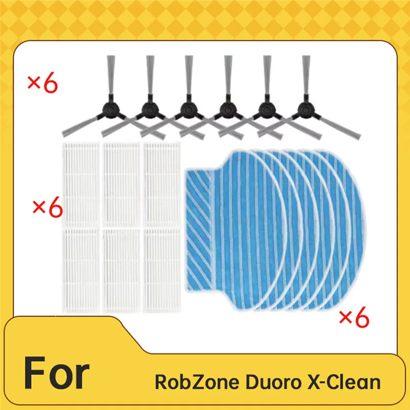 Фото Запасные части для пылесоса Robzone Duoro X-Clean: боковая щетка, HEPA-фильтр, аксессуары для швабры (M04K) №4