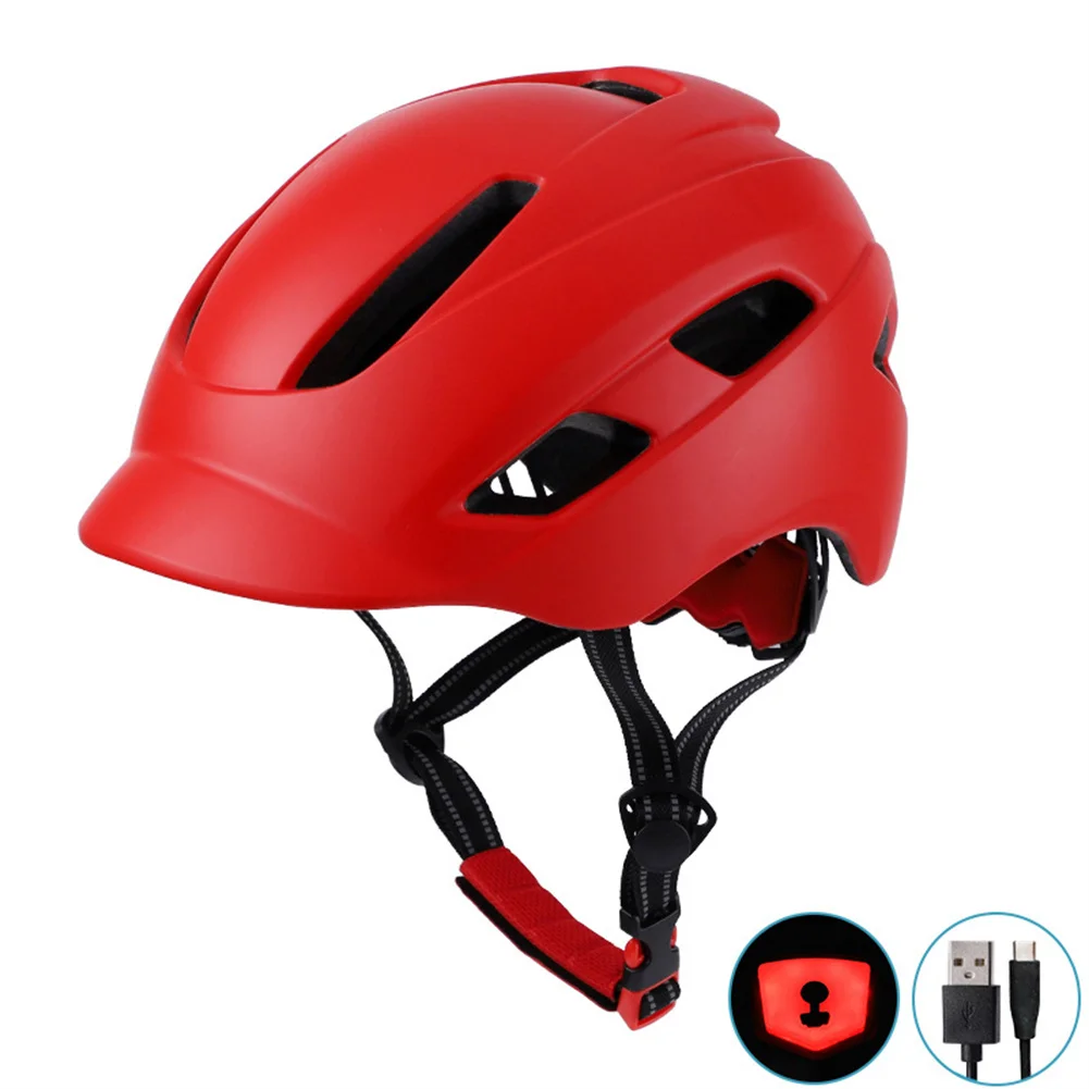 

Bicycle Cycling Helmet with Light Intelligent USB Rechargable Integrated molding Road Mountain Bike Helmet Riding Safety Cap