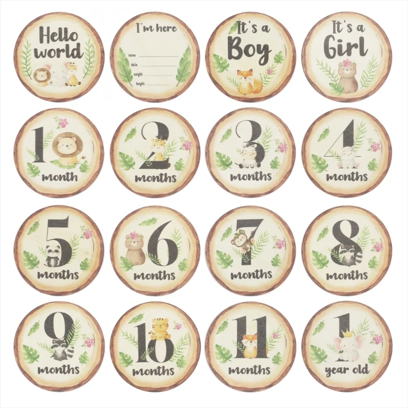 

Baby Monthly/Hello-world Milestone Discs in English/French/Spanish 6 Pack DropShipping