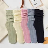 solid color kawaii medium stockings socks womens hollow out woman clothes japanese harajuku thin breathable cute lace velvet