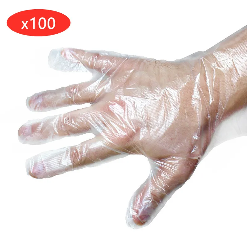 

100pcs Disposable Gloves Universal Cleaning Gloves Kitchen Protective Food Safety Health Gloves Household Transparent Gloves