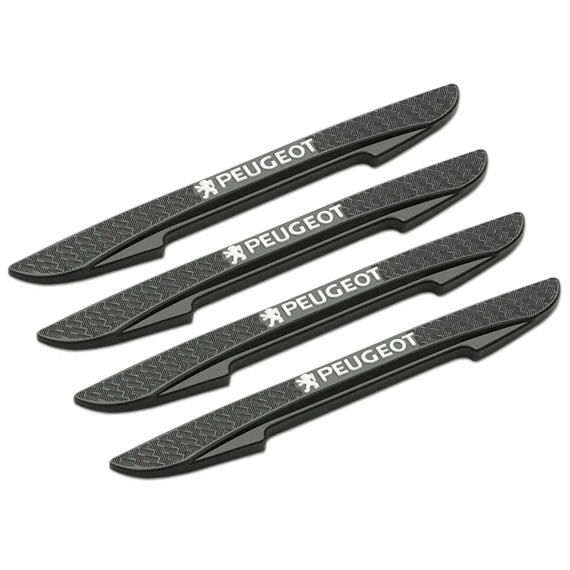 

4 шт., накладки на край двери автомобиля, накладки на бампер, наклейки, аксессуары для Peugeot 308 408 508 RCZ 208 3008 2008 206 207 307