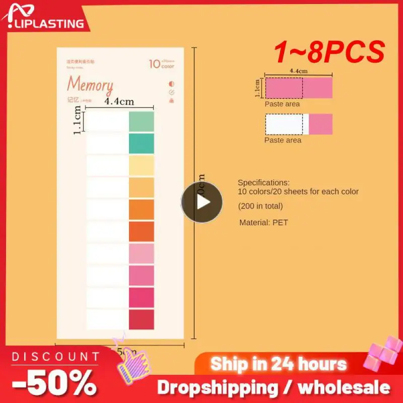 

1 ~ 8 шт. индексные язычки с линейкой, записываемые язычки для файлов, флаги, цветные маркеры для страниц, этикетки для чтения заметок, книг, школы и офиса