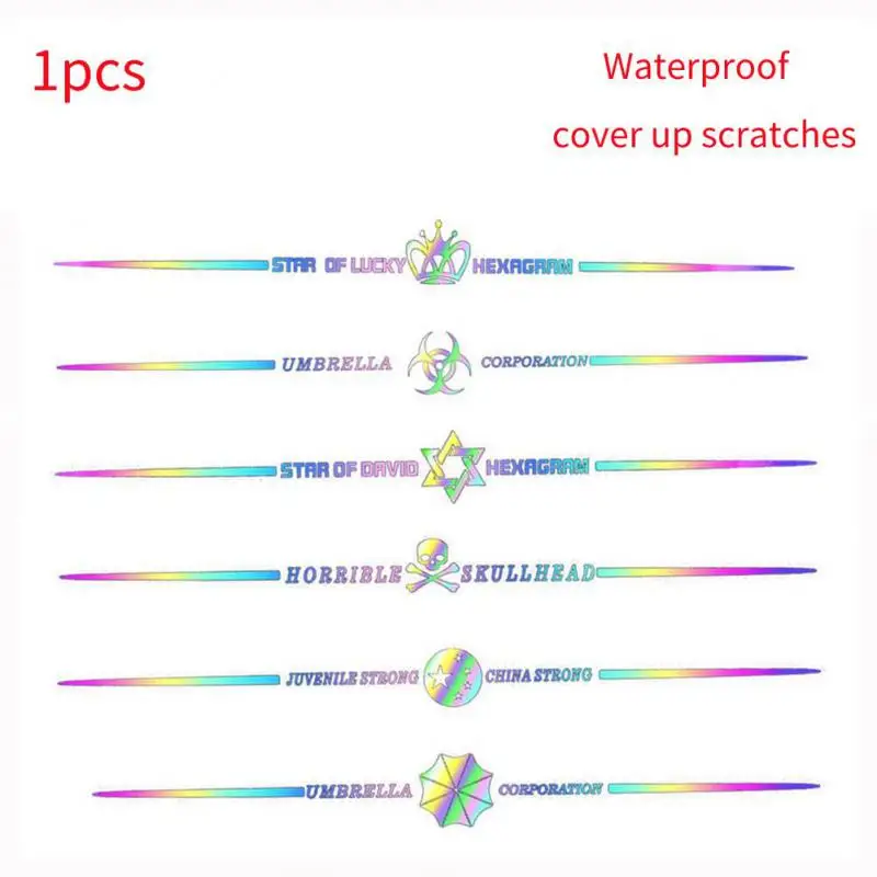 

Car Colorful Laser Sticker Auto Door Body Reflective Strips Scratched Decorative Stickers Car Accessories Наклейки На Авто