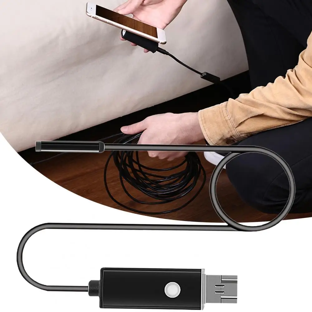 

Useful Endoscope Camera Photography Tools Endoscope 2-in-1 Interface Flexible Wire 5.5mm Inspection Camera IP67 Waterproof