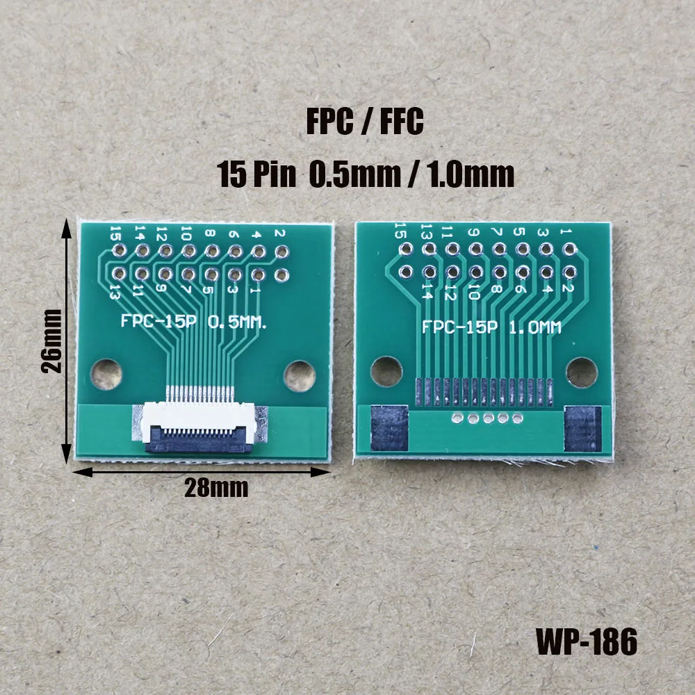 

1pc 6P 8P 10P 12P 14P 15P 16P 18P 20P Test Board Adapter Double Rows Plate Connector 0.5mm/1.0mm Flip FPC Soft Flex Cable WP-186