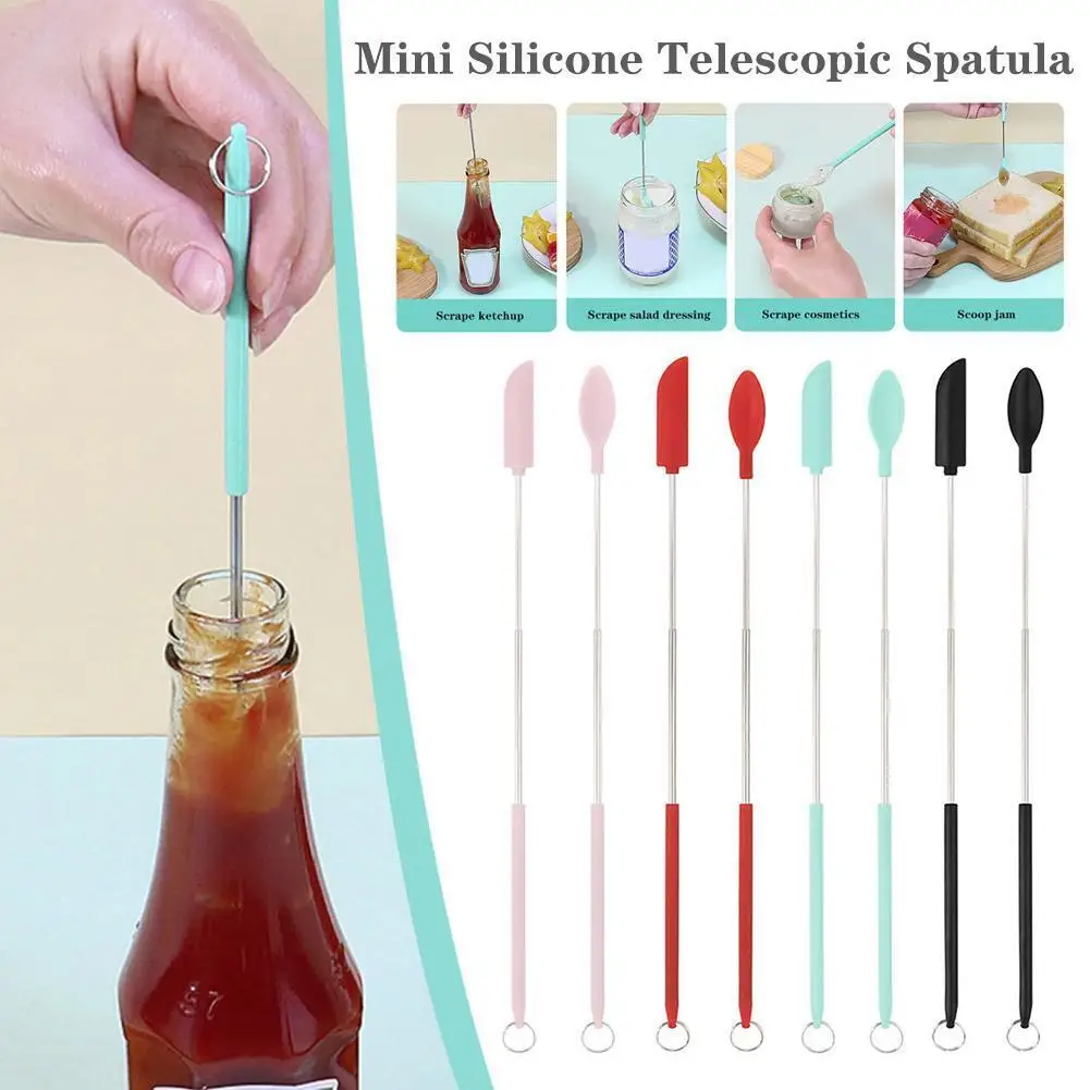 

2022 Upgrade Mini Silicone Telescopic Spatula Makeup Silica Gel Mini Silicone Telescopic Spatula New
