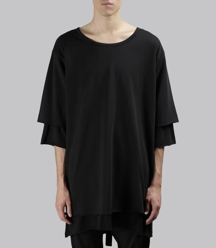 Одежда Новая мужская GD Парикмахерская модная двойная свободная футболка с пятью