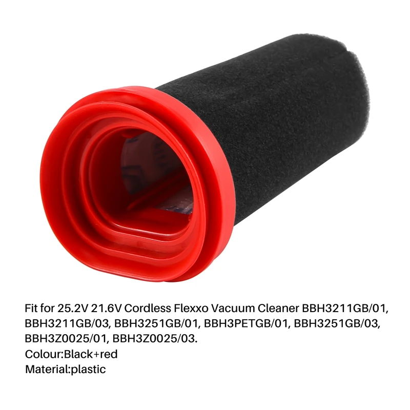 Фильтр защиты двигателя для беспроводного пылесоса Flexxo 25 2 В BBH3ZOO25 BBH3PETGB BBH3211GB 3 шт.
