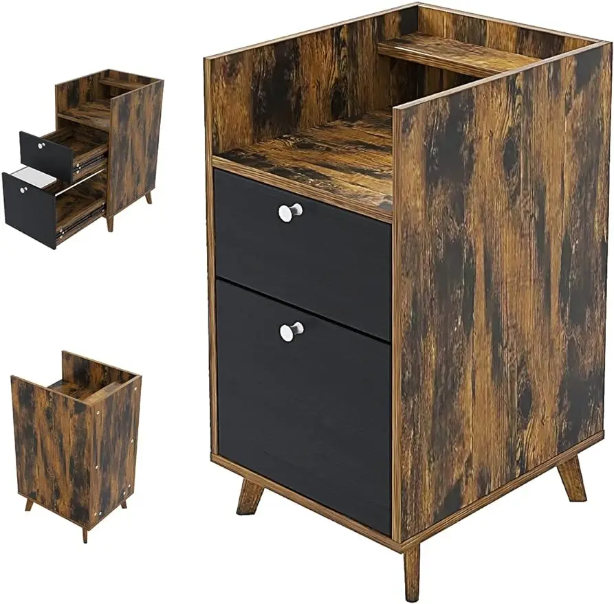 

File Cabinet, File Cabinet for Home Office, Open Shelf, File Cabinet for A4/Letter/Legal Size, Printer Stand, Wooden Storage