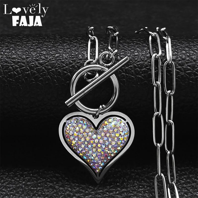 

Kpop Goth Heart Pendant Chain Necklace For Women Men Stainless Steel Y2K Cool EMO Punk Choker Aesthetic Grunge Jewelry Gifts