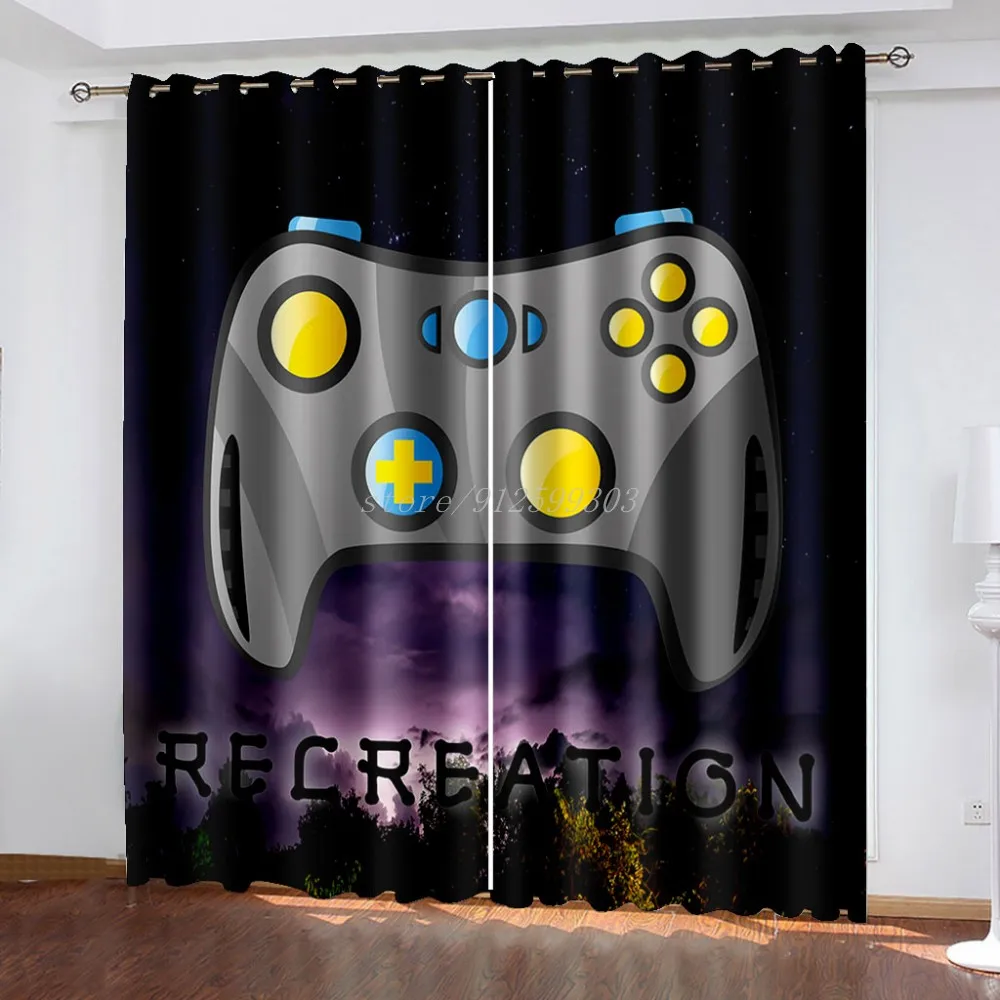 

Game Window Curtains European Window Drapes for Bedroom Home Decor Kids Room Polyester Blackout Curtains