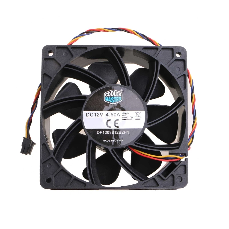 

DF1203812B2FN CPU Cooling Fan 12x12x3.8cm 4Pin 4 Wire CFM Powerful Miner Cooler E65C