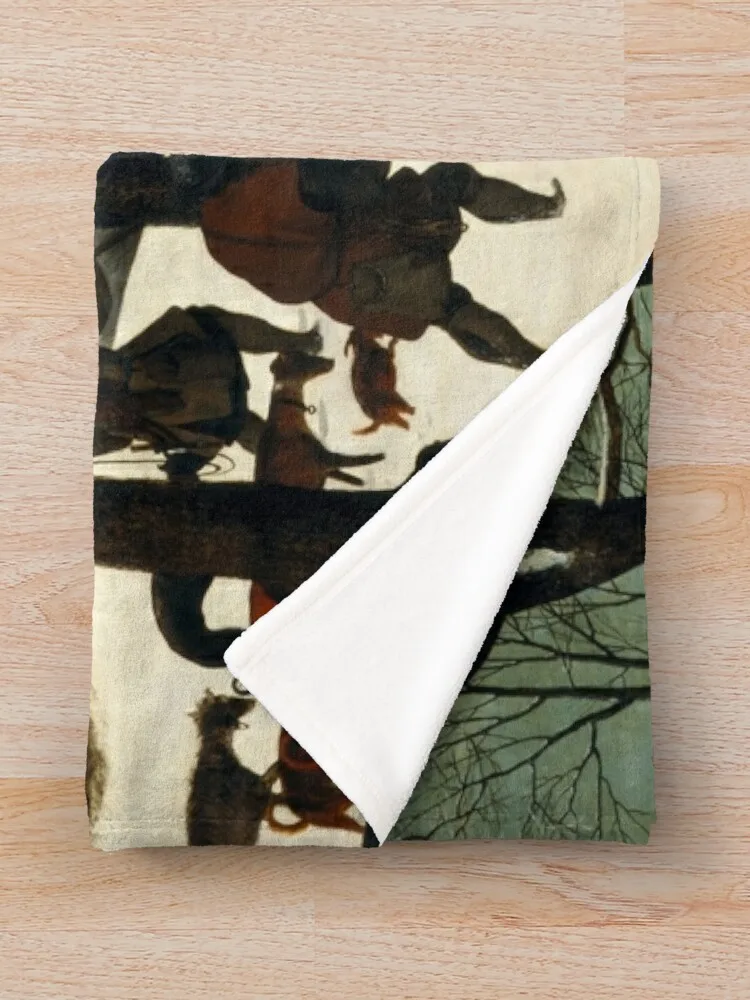 Одеяло для дивана с изображением охотников по снегу-пьестер брурекель одеяло