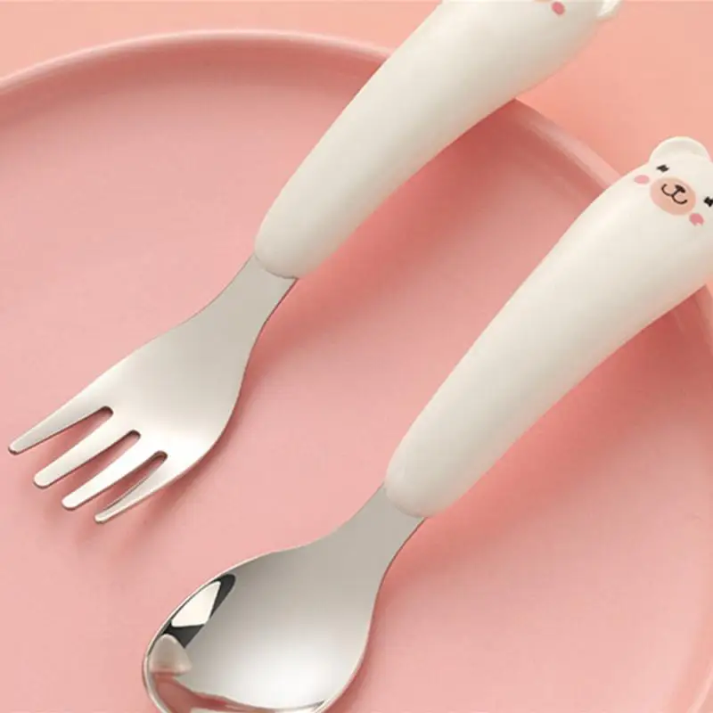 

Вилка-ложка, Детская вилка-ложка, портативная вилка-хищник для обучения младенцу, вилка-ложка для обучения еде, Детская вилка-ложка, мультяшная