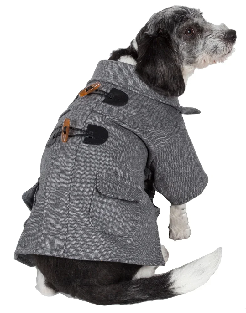 

Military Static Rivited Fashion Collared Wool Pet Coat