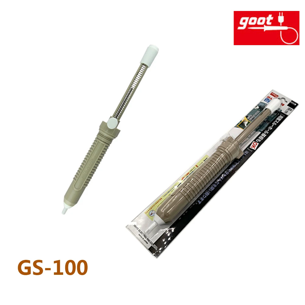 Japan GOOT GS-100 Desoldering Pump Jumbo Size Self-Cleaning Plunger Lock Function Manual Solder Sucker Light Strong Repair Tools