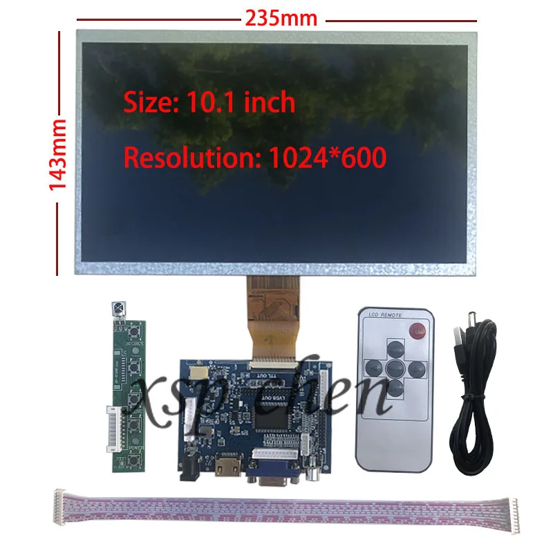 

10.1 Inch LCD Screen Display Monitor Remote Driver Control Board 2AV HDMI-Compatible VGA For Raspberry Pi Banana/Orange Pi