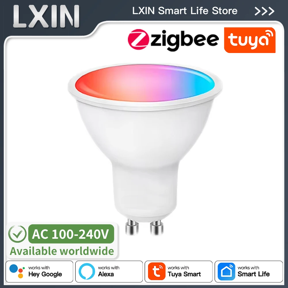

Tuya Wi-Fi ZigBee RGB CCT Светодиодная лампа 5W