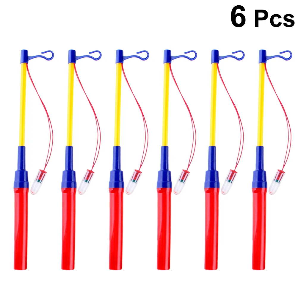

6PCS LED Paper Lantern Pole Portable Lantern Electronic Pole Handle Plastic Children Toy without