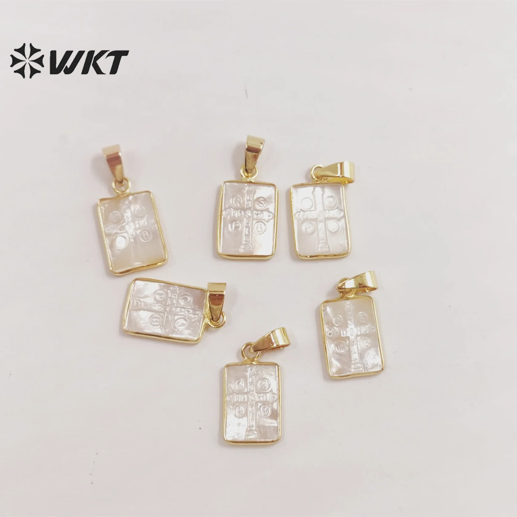 Фото Уникальный кулон WT-JP305 WKT с религиозным крестом из перламутра, миниатюрный белый крестик из перламутра с резьбой, христианский крестик для женщин. №3