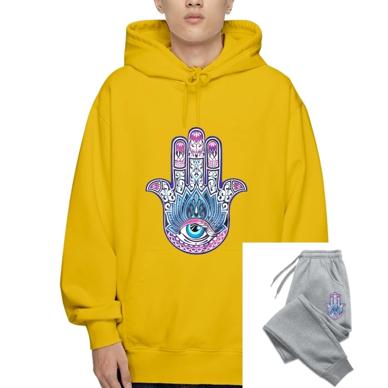 

Hamsa Hand Pullover Love Peace Animals Are Friends Boho Festival Yoga Namaste Cool Casual pride Pullover men Unisex New Fashion