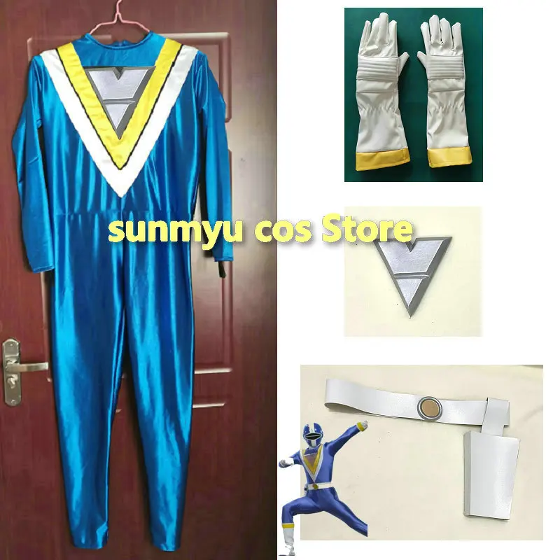 Комбинезон Chikyuu Sentai Fiveman с перчатками костюм для косплея красный Индивидуальный