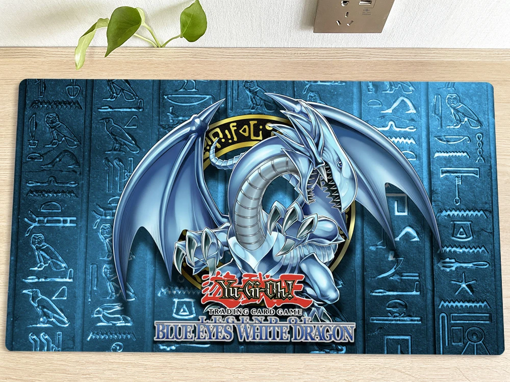 

Игровой коврик YuGiOh с синими глазами и белым драконом, TCG, геймерский коврик для торговых карт, Настольный коврик для мыши, 60x35 см
