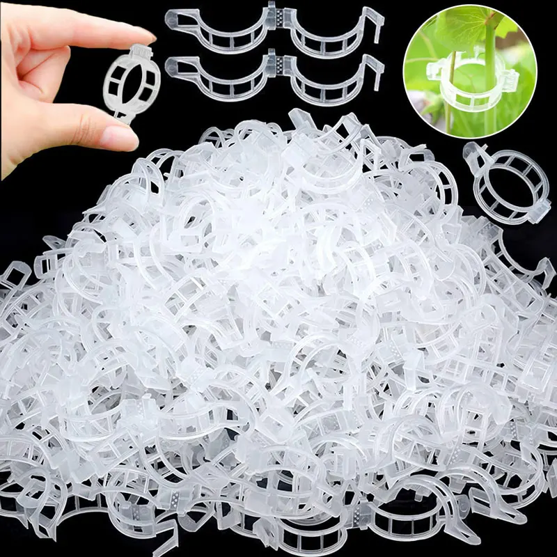 

50/100Pcs Plastic Plant Support Clips Tomato Clips Plant Ties Garden Trellis Clips for Tomato Cucumber Flower Squash Vine