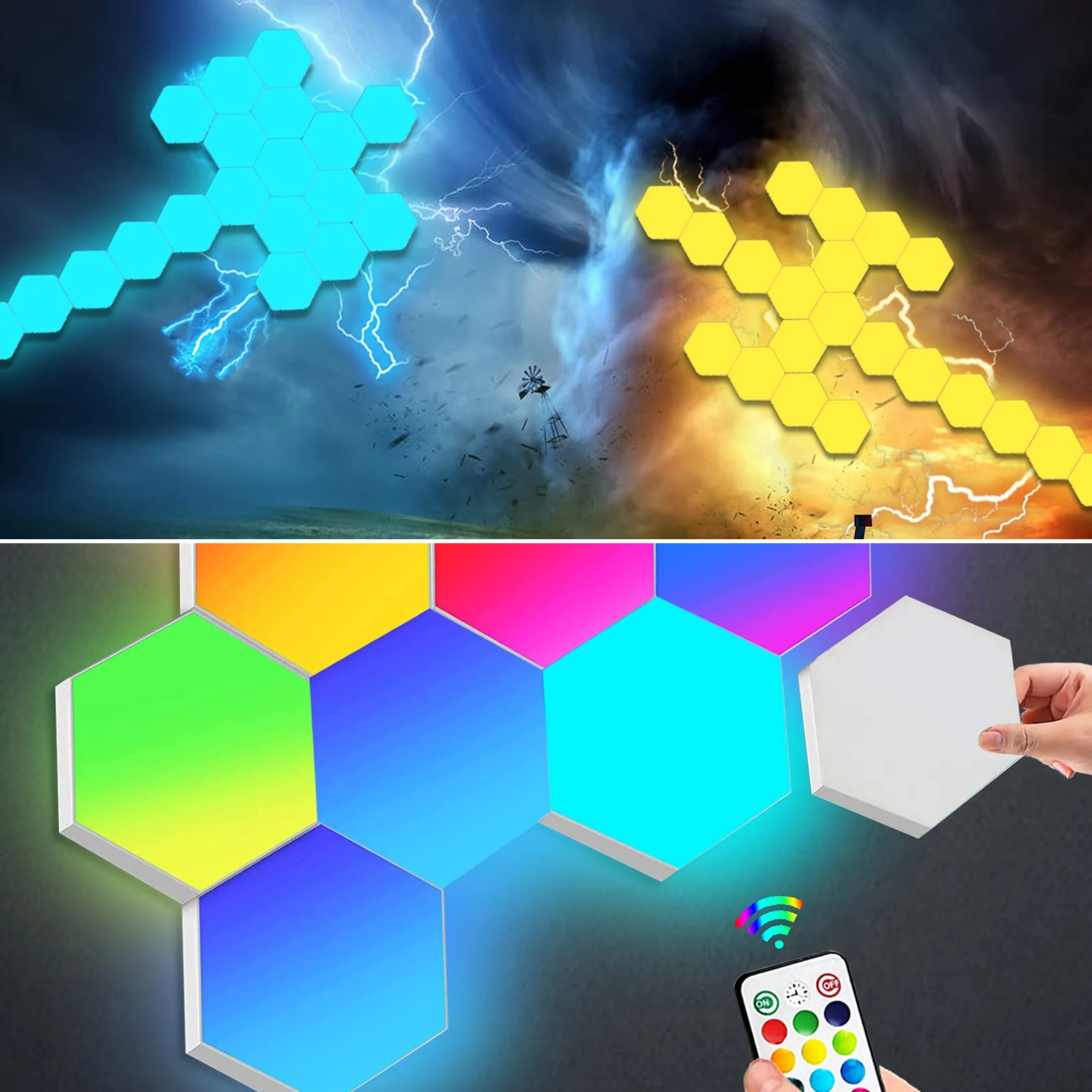 

Creative Splicing Combination Hexagonal Quantum Light Honeycomb Light Touch Sensing Wall Light LED Night Light Fixture
