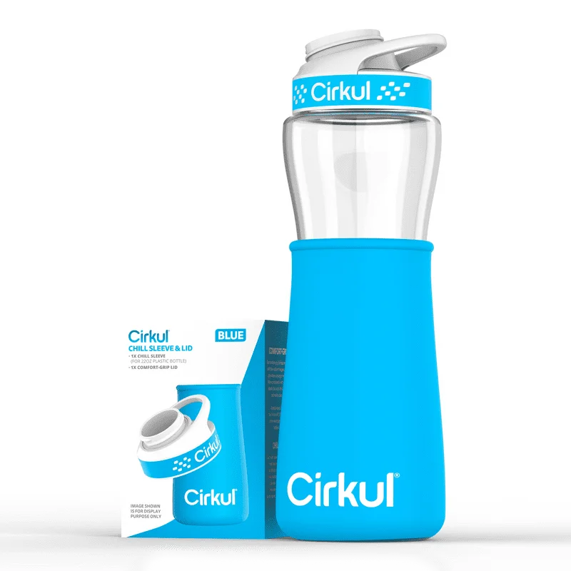 

Lovely Blue Sleeve & Comfort-Grip Lid for 22oz Bottle - The Perfect Companion for Your Favorite Beverage