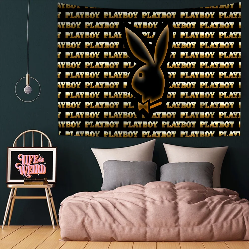 Cartoon Rabbit Head Chart Tapestry Bohemian Wall Tapestries Mandala Art Decor