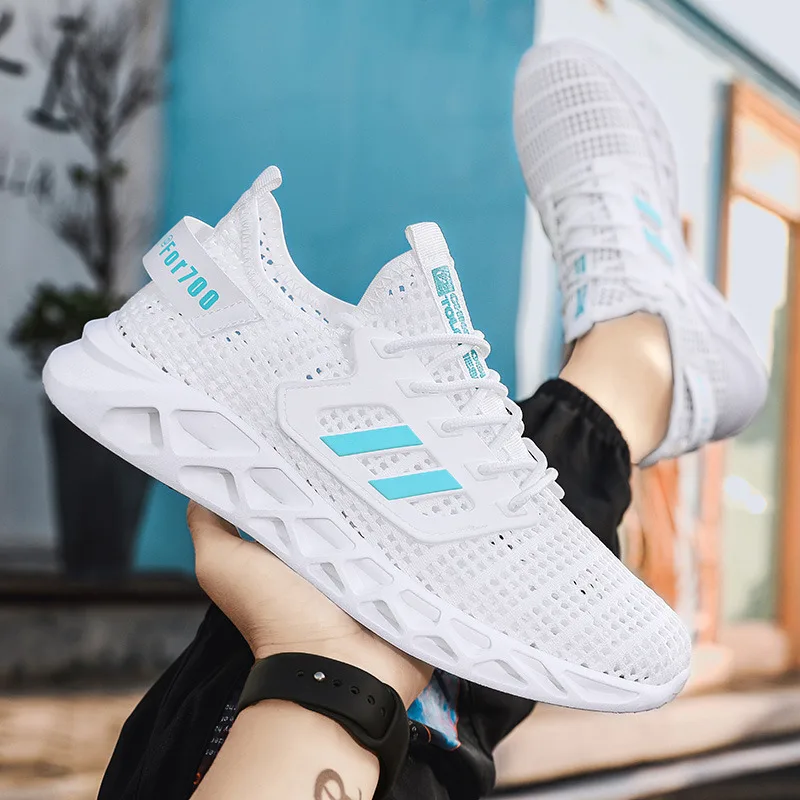 Лидер продаж синие мужские кроссовки с дышащей сеткой мужская удобная модная