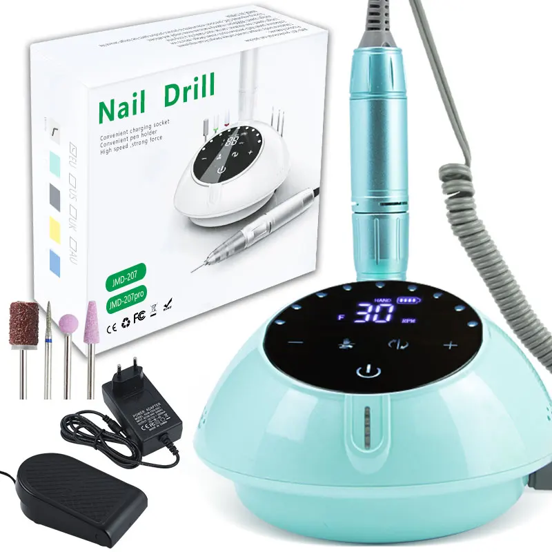 New 40000RPM Electric Nail Drill Manicure Machine Acrylic Gel Polish Nails Sander Pause Mode Professional Nail Art Equipment