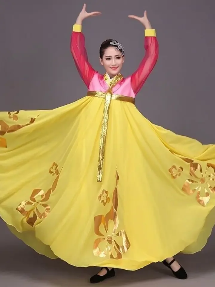 

Женское платье Hanbok, костюм для народных выступлений и танцев, традиционный костюм в стиле древней Кореи, аксессуар для косплея во дворцовом азиатском стиле