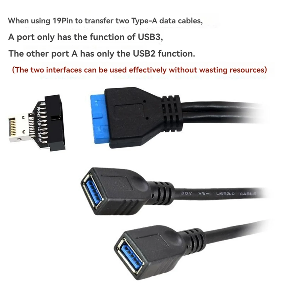 USB 3.2 Type-E 20-контактный разъем 19P для корпуса